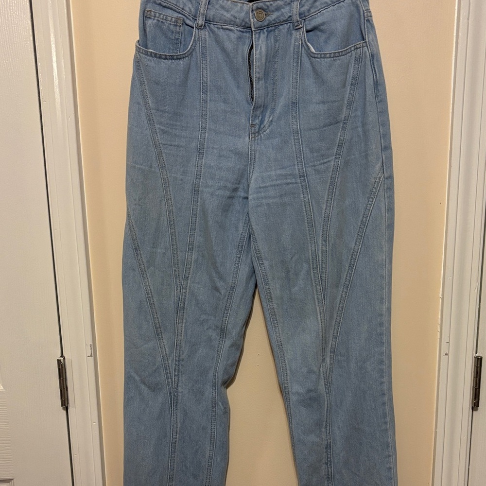 Boohoo Sky Blue High Rise Women's Jeans